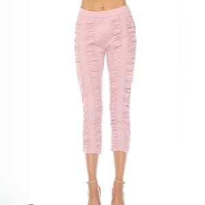 Carine Pink Ruched Cropped Leggings Stretchy Yoga Lounge Activewear Size 4